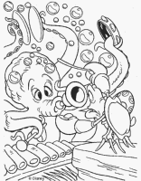 A coloring page of the little mermaid